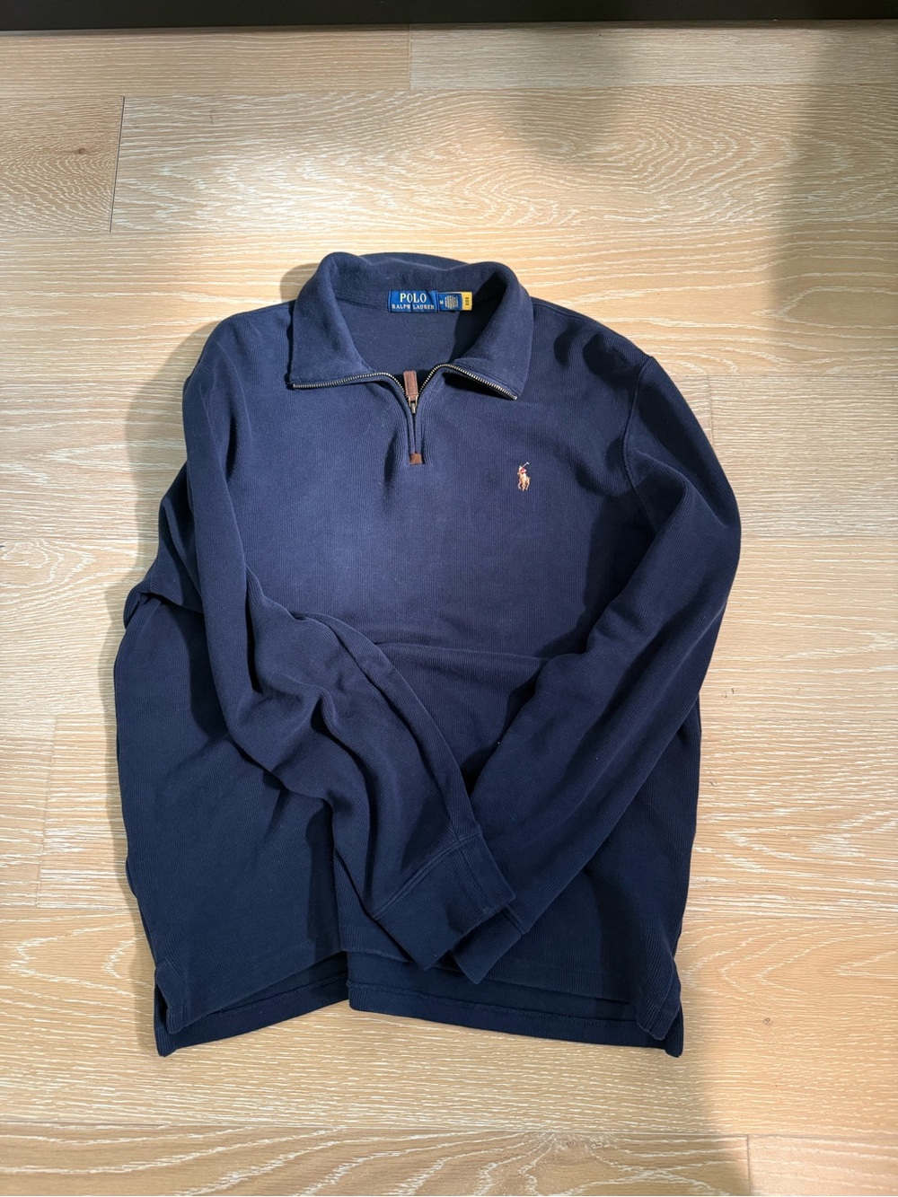 Ralph Lauren Navy Quarter-Zip Pullover with Polo Pony